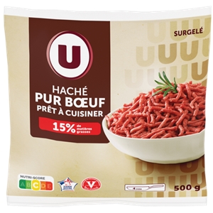 HACHÉ PUR BOEUF VBF 15 MG U SACHET 500G